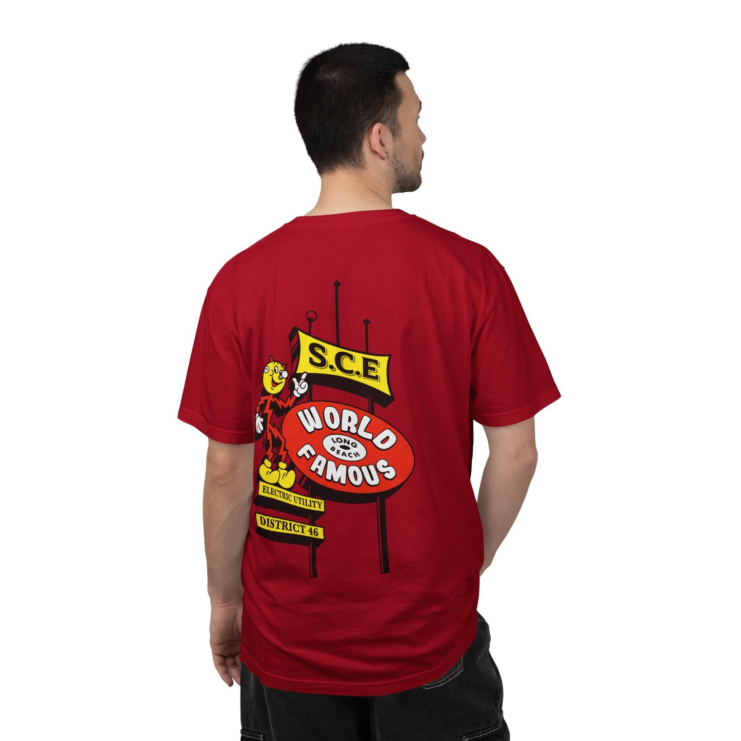 Graphic T-Shirt — 'World Famous' Retro Sign Back Print with LB Chest Logo "UTILITY"