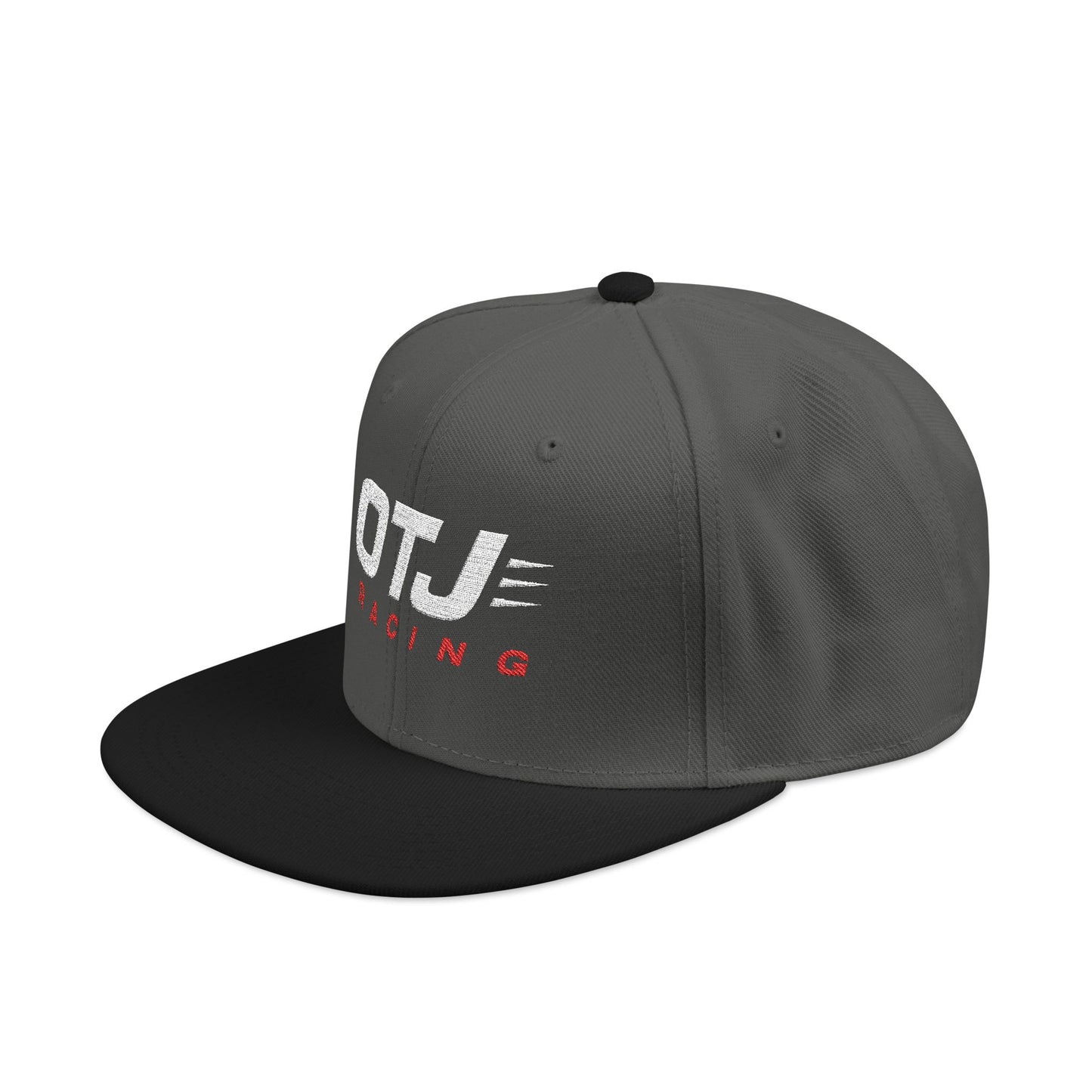 Embroidered Snapback Hat — OTJ Racing Distressed Logo