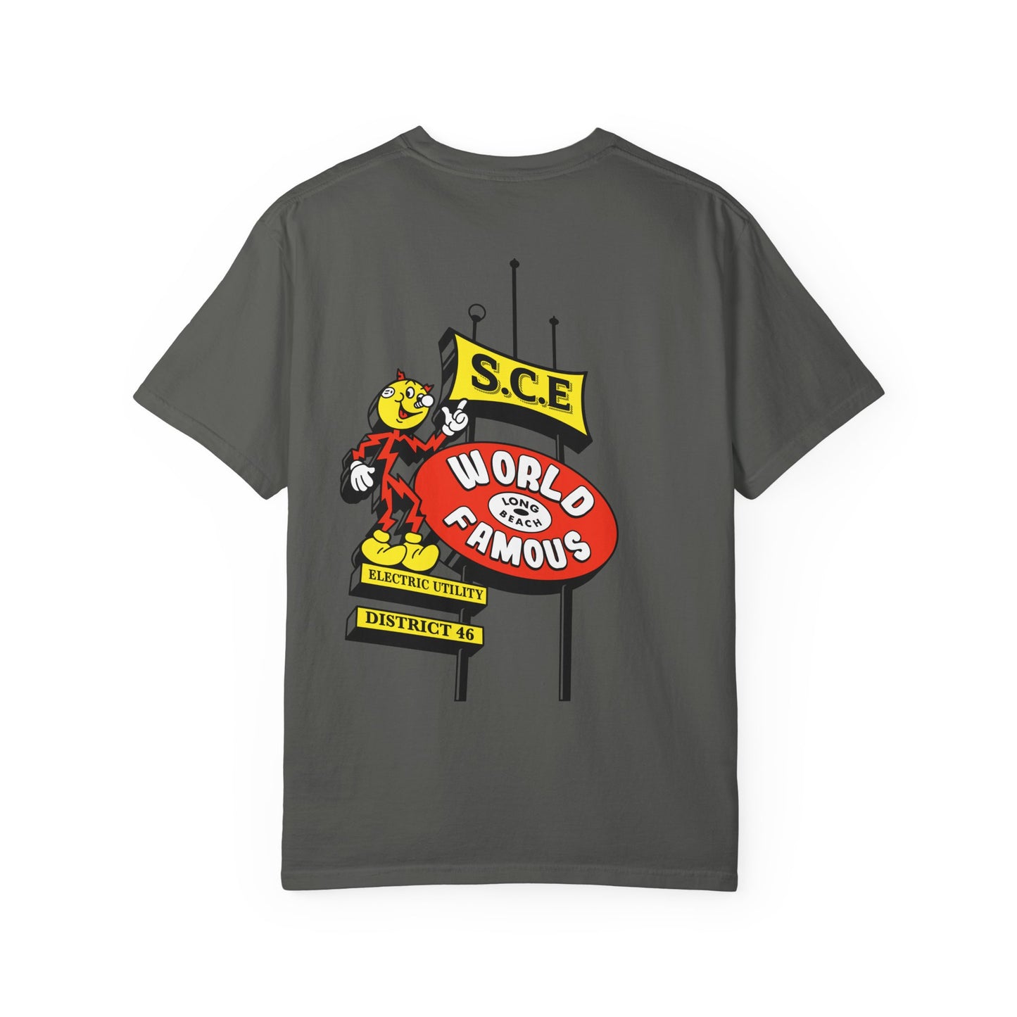 Graphic T-Shirt — 'World Famous' Retro Sign Back Print with LB Chest Logo "UTILITY"