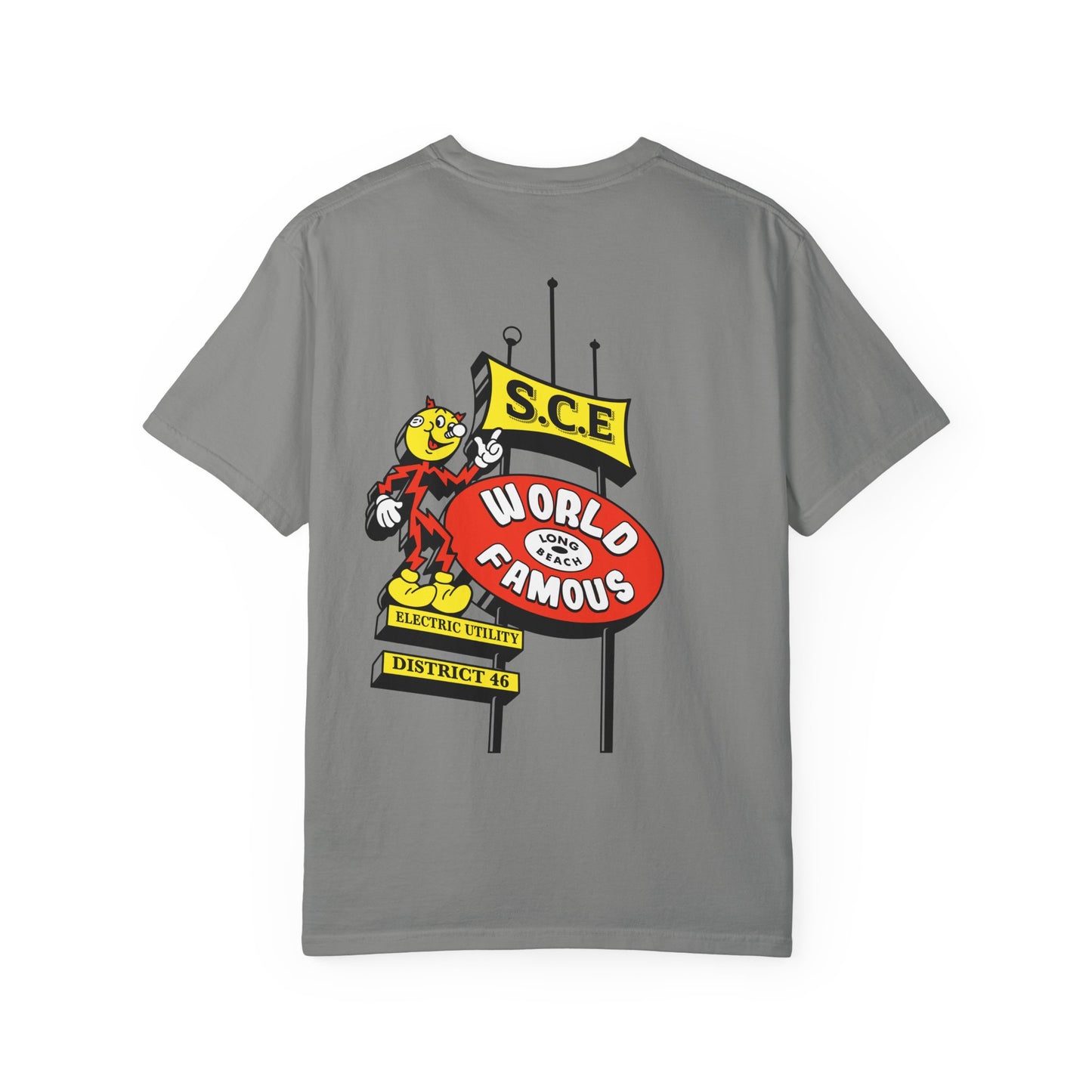 Graphic T-Shirt — 'World Famous' Retro Sign Back Print with LB Chest Logo "UTILITY"