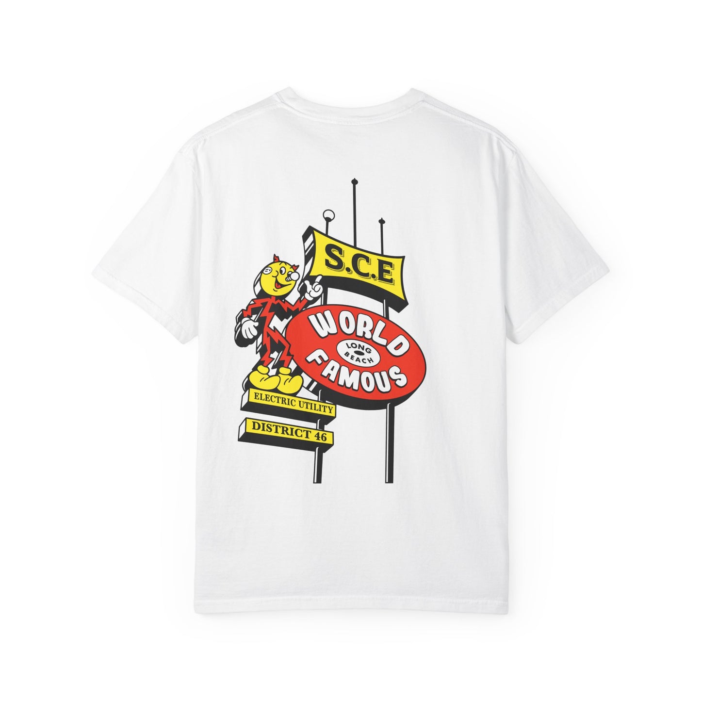 Graphic T-Shirt — 'World Famous' Retro Sign Back Print with LB Chest Logo "UTILITY"