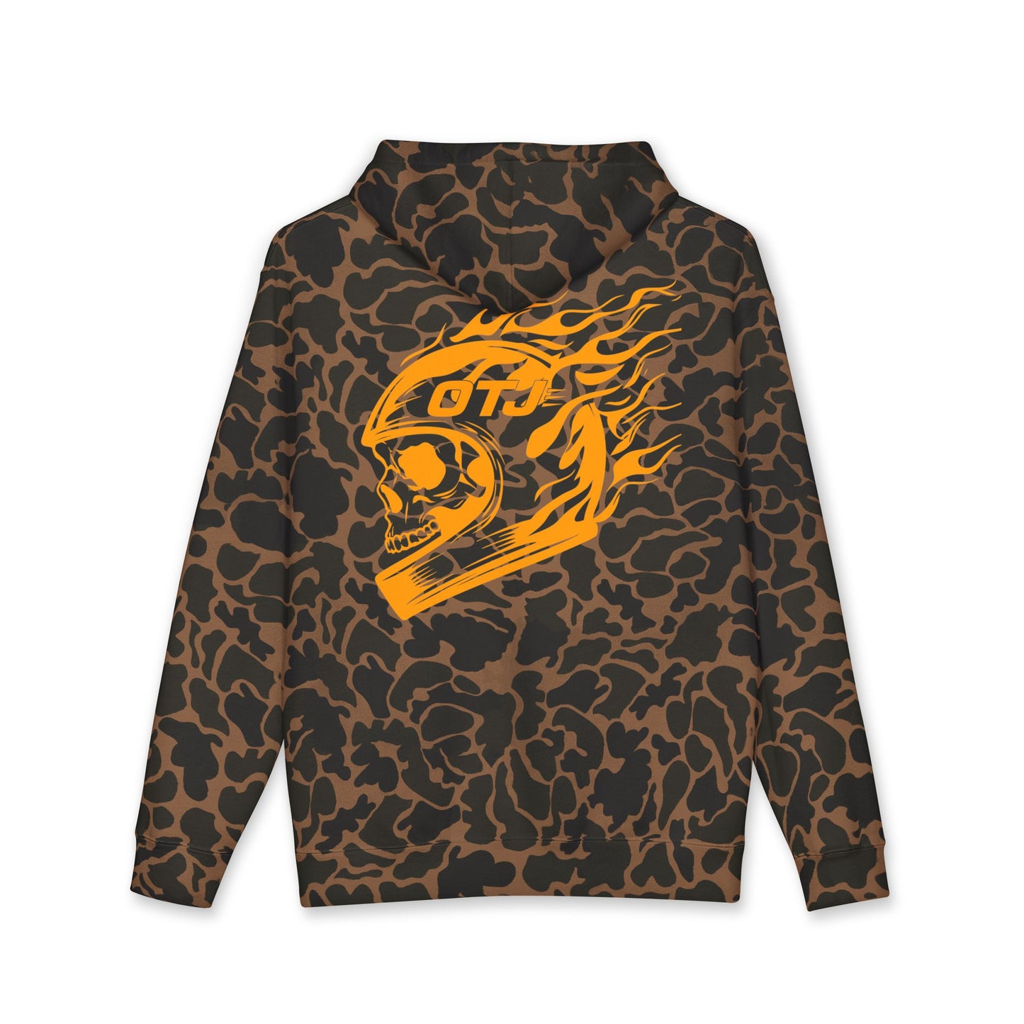 Skull & Wings Hoodie — Retro Orange OTJ Streetwear Pullover