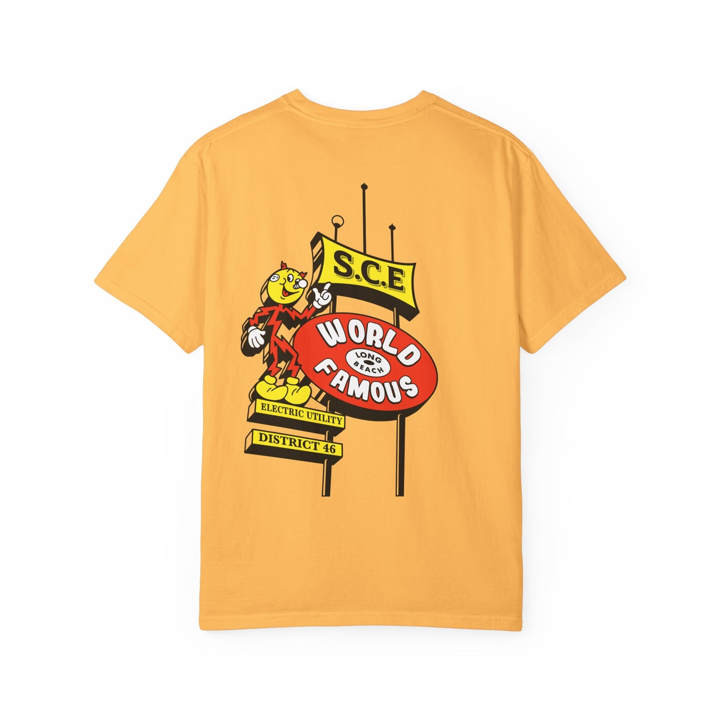 Graphic T-Shirt — 'World Famous' Retro Sign Back Print with LB Chest Logo "UTILITY"