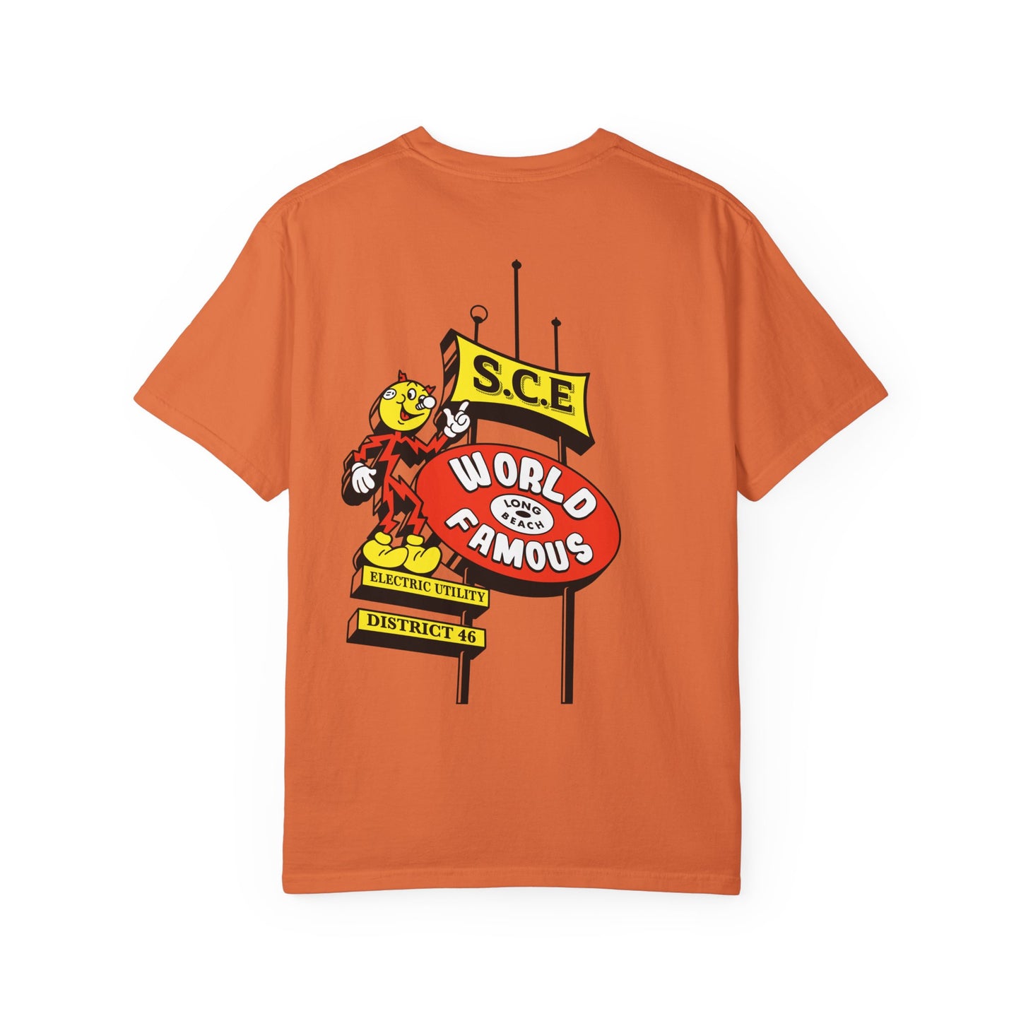Graphic T-Shirt — 'World Famous' Retro Sign Back Print with LB Chest Logo "UTILITY"