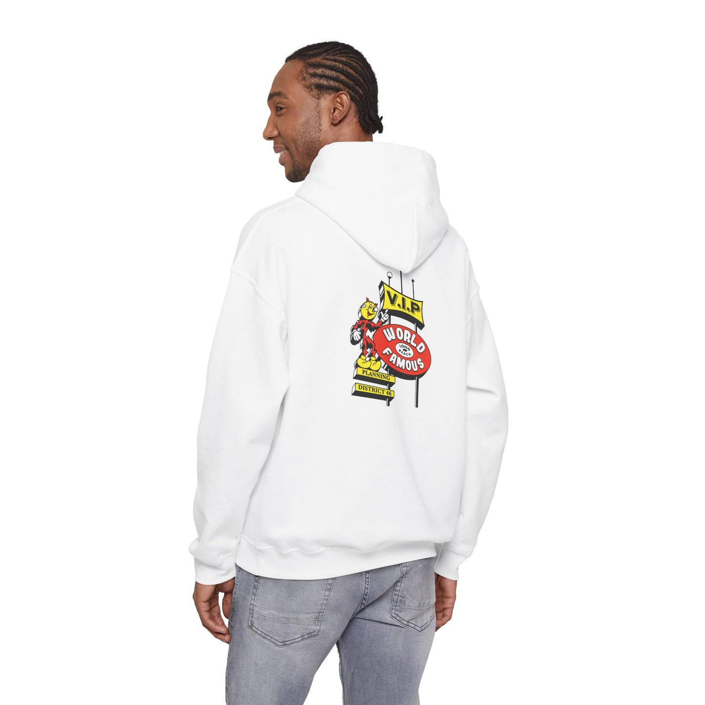 LB Lightning Logo Hoodie — Retro Flame Graphic Pullover