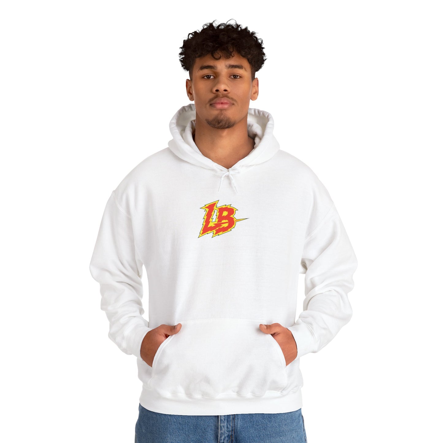 LB Lightning Logo Hoodie — Retro Flame Graphic Pullover