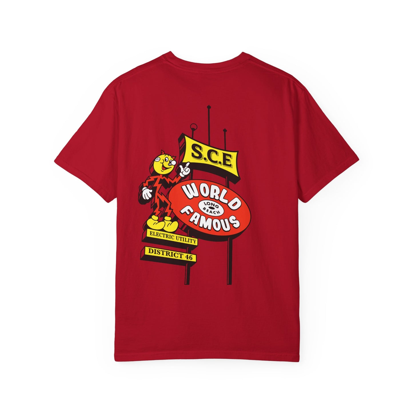 Graphic T-Shirt — 'World Famous' Retro Sign Back Print with LB Chest Logo "UTILITY"