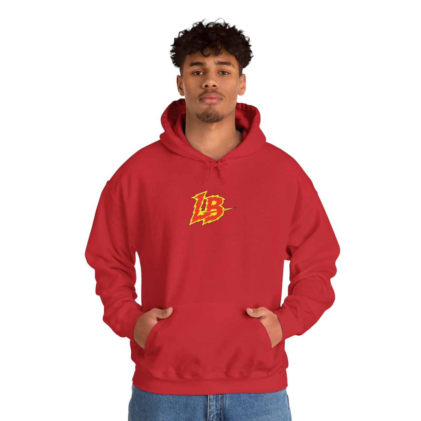LB Lightning Logo Hoodie — Retro Flame Graphic Pullover