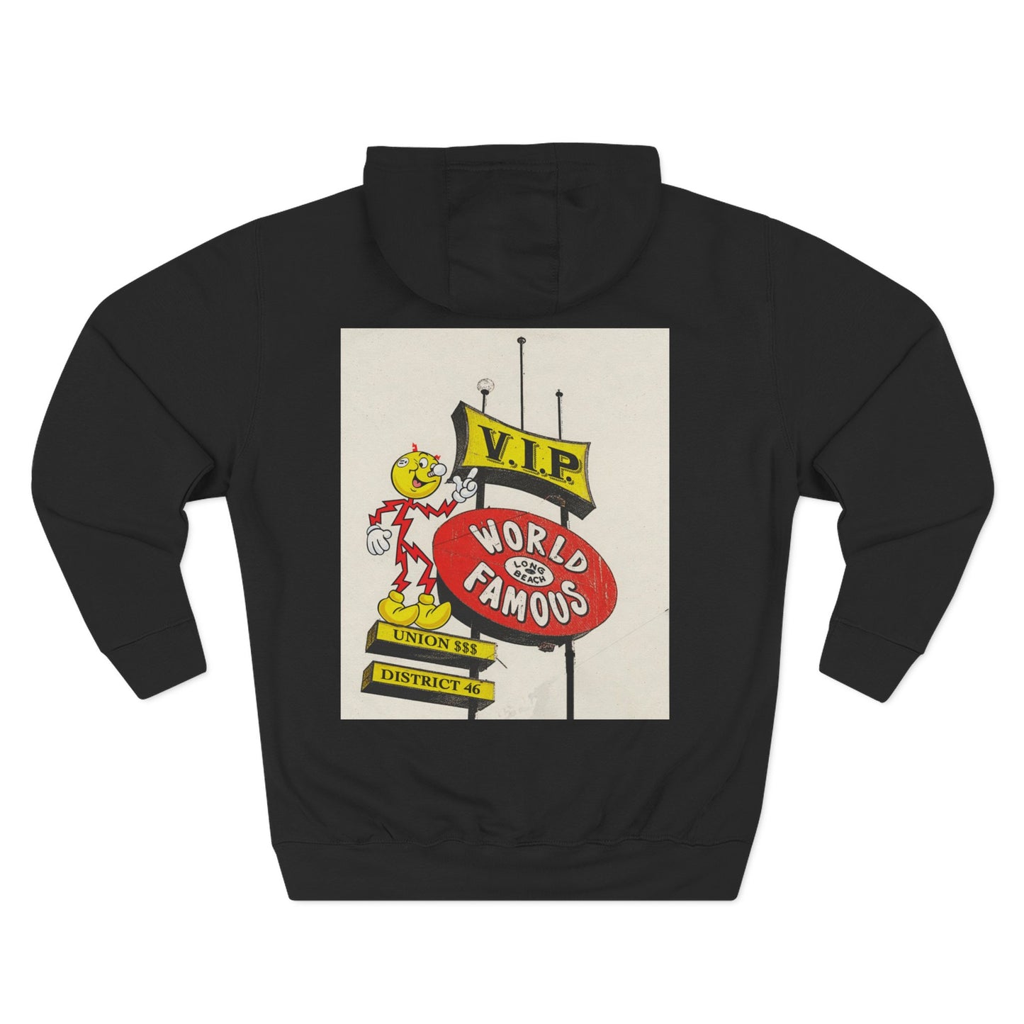 Vintage Diner Graphic Hoodie — 'World Famous' VIP Sign Retro Fleece