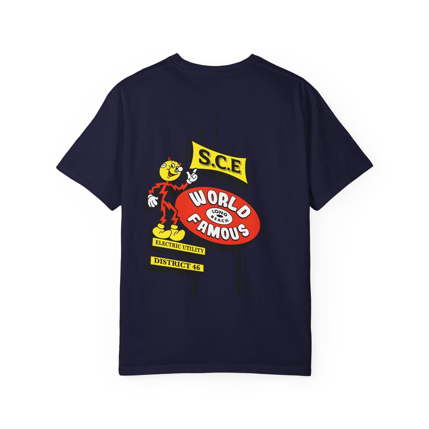 Graphic T-Shirt — 'World Famous' Retro Sign Back Print with LB Chest Logo "UTILITY"